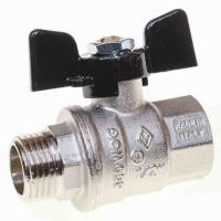 Кран шаровый 1/2" вн/нар (бабочка) Bugatti (стандартный проход) (607)