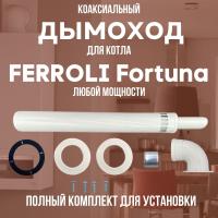 Дымоход для котла FERROLI Fortuna любой мощности, комплект антилед (Китай) (DYMfortuna)